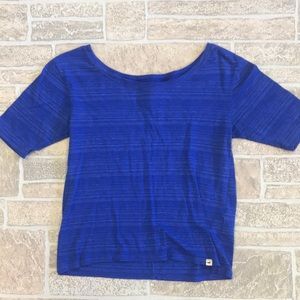 Blue horizontal pinstripe scoop neck XS jersey material top